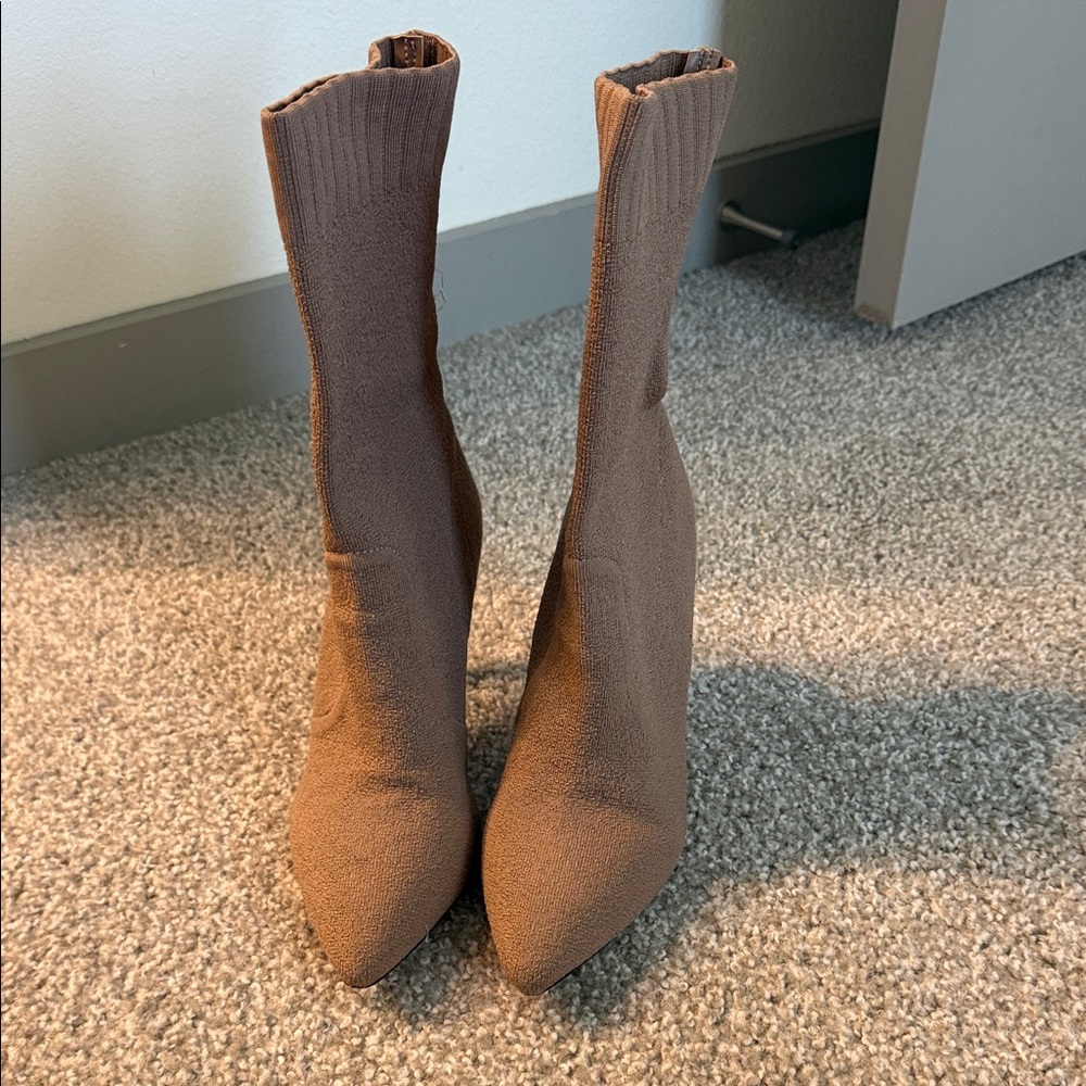 JustFab Brown Heeled Boots